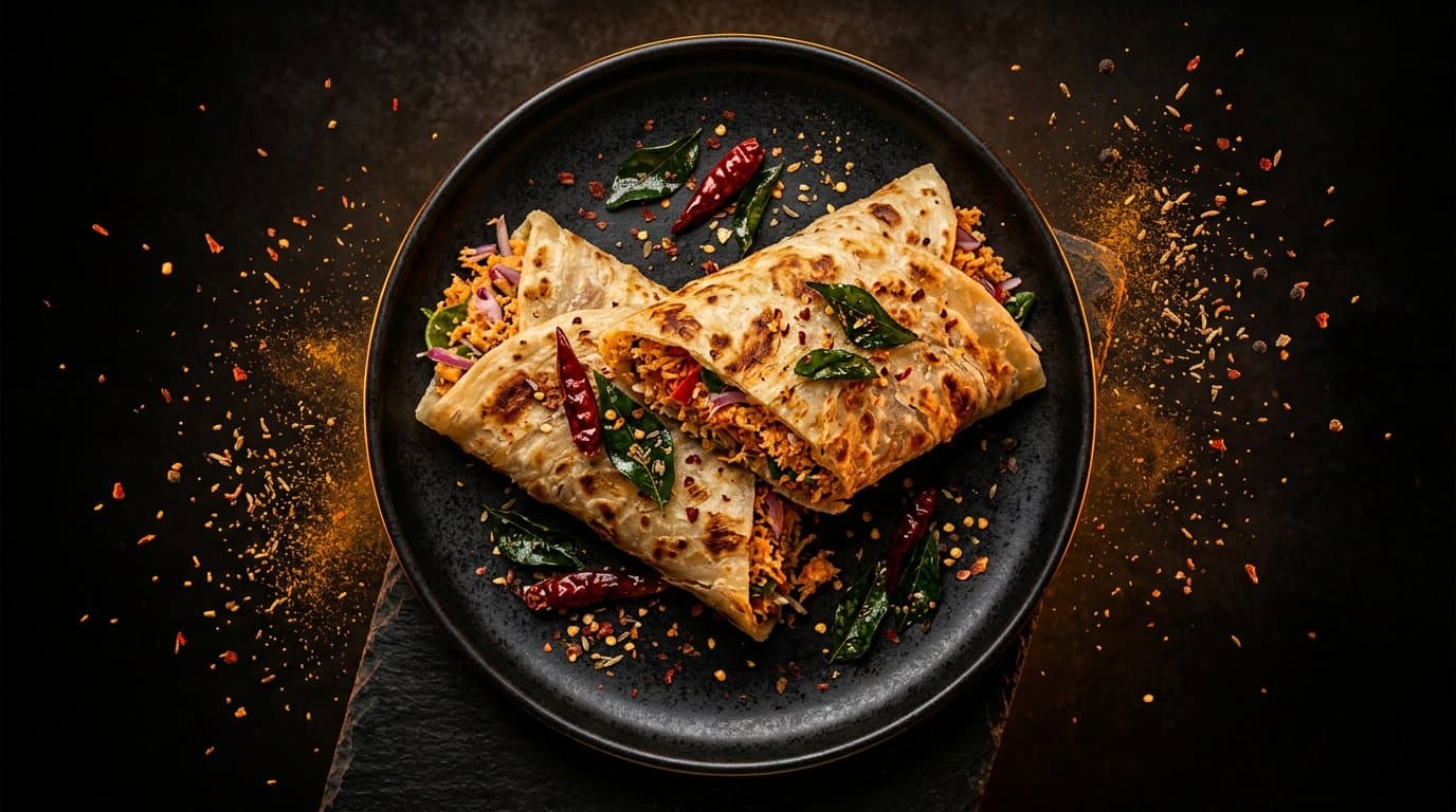 Coconut Sambol Roti Wrap